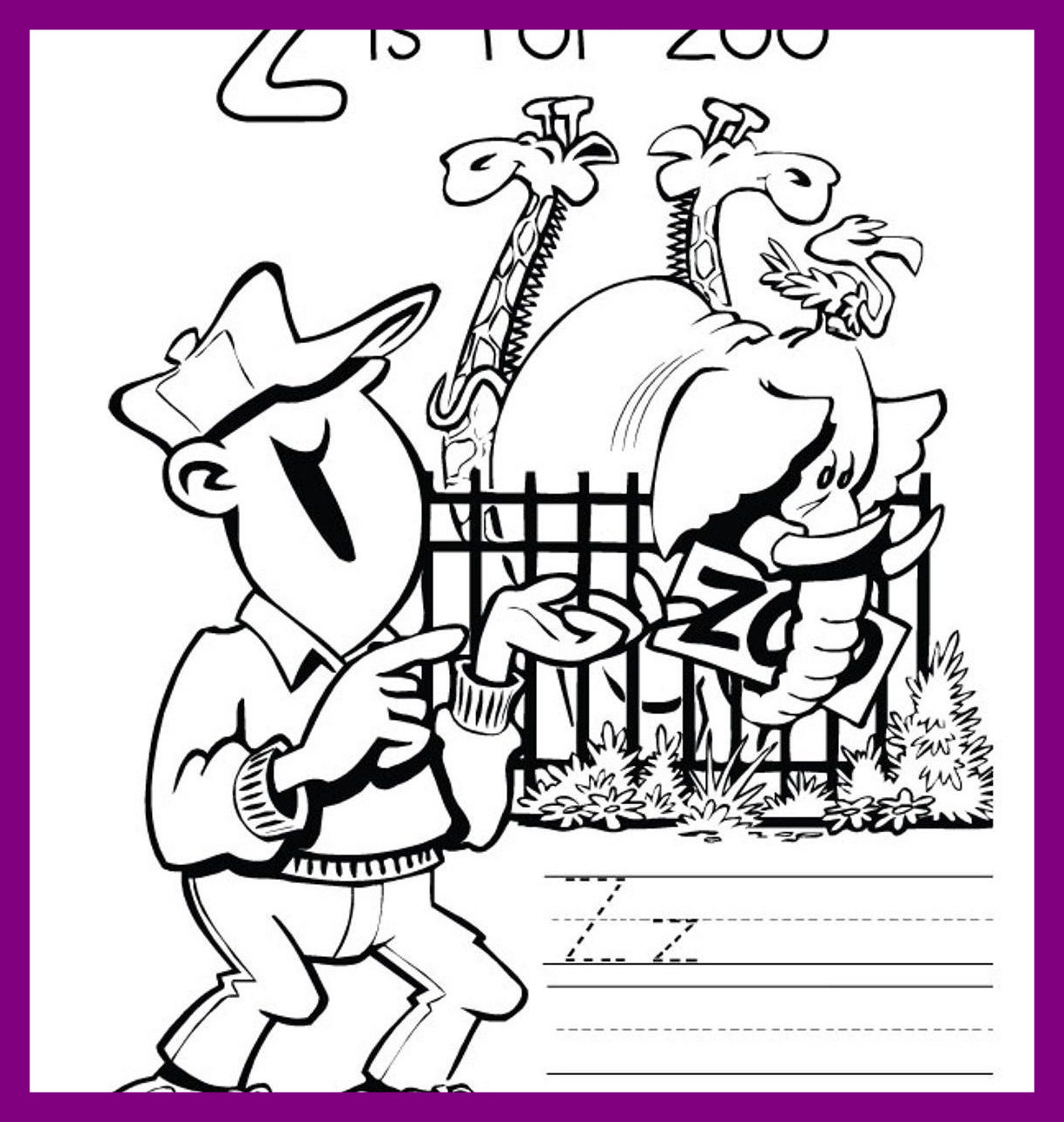 1225x1292 Stunning Coloring For Kids Suzys Zoo Elwood Printable Zookeeper