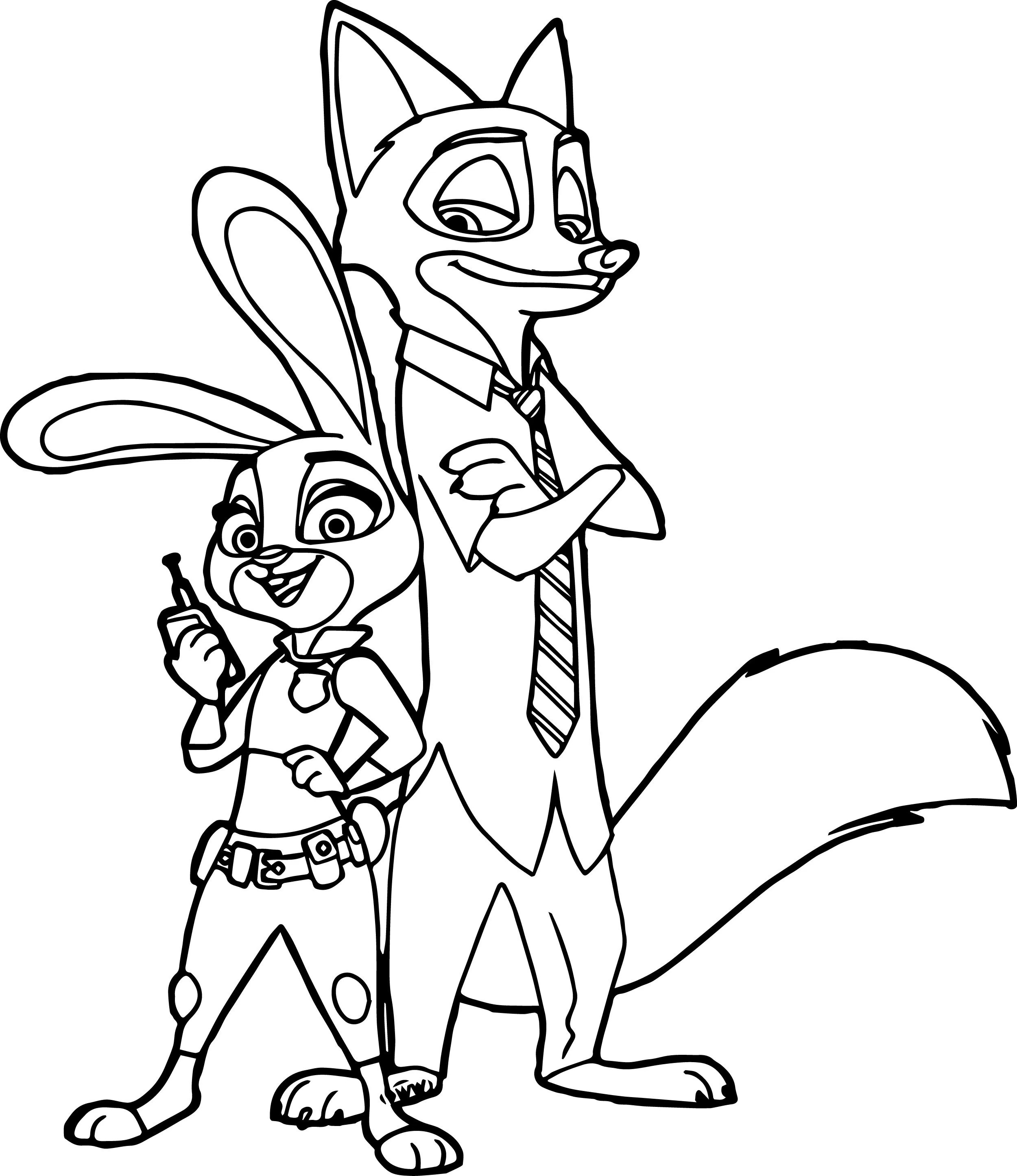 2500x2892 Zootopia Coloring Page