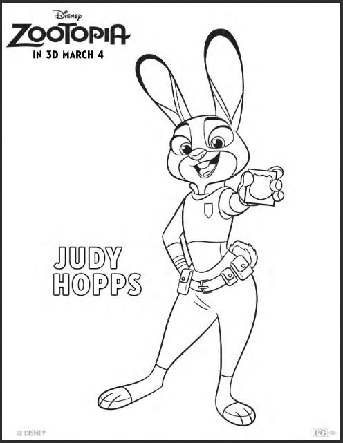 496x641 Free Zootopia Coloring Sheets + Kids Activities
