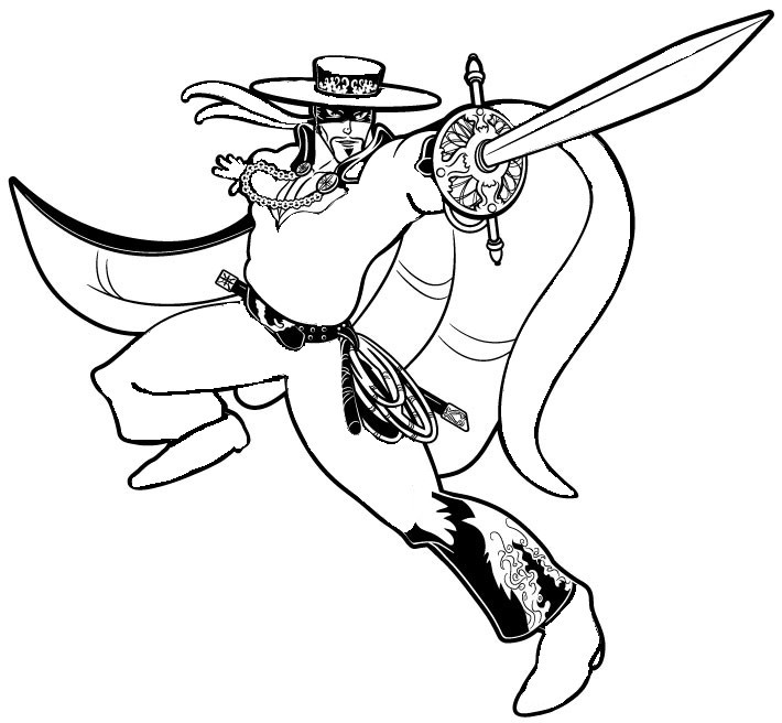 710x656 Coloring Pages Zorro Drawing