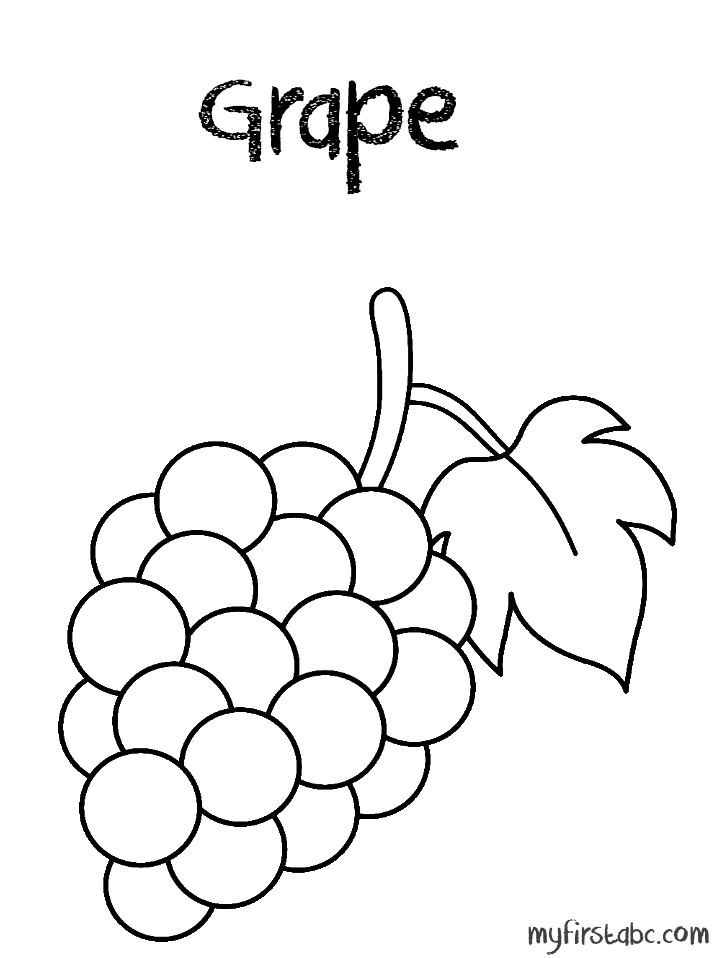 718x958 Grape Coloring Page