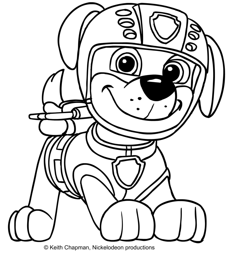 775x850 Zuma (Paw Patrol) Coloring Page