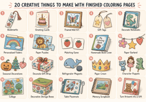 20 Creative Things to Make with Finished Coloring Pages