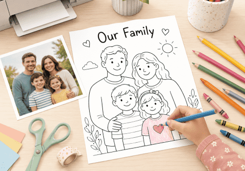 How to Turn a Family Photo into a Coloring Page